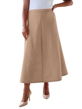Bend over Womens Plus Size 28W Tan A Line Midi Skirt Stretch Minimalist Office